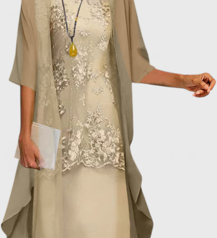 Conjunto de Vestido Apolline de Chiffon Elegante y Atemporal