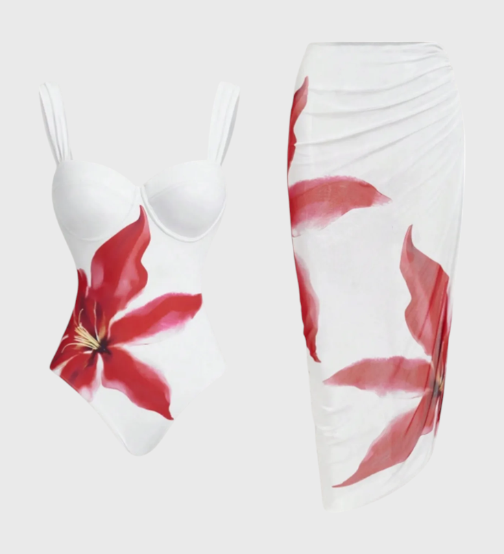 Sarah Conjunto de Baño de Dos Piezas con Diseño Floral Elegante