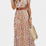 Vestido Boho de Verano Anfisa con Cinturón y Escote en V - Estilo y Comodidad en tu Look