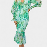 Vestido Midi Floral Carly con Cintura Fruncida y Mangas Vaporosas - Elegancia y Estilo para Cada Ocasión