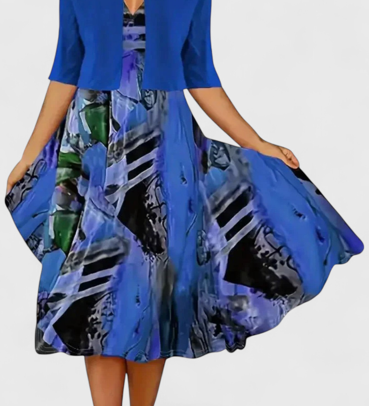 Elegante Conjunto de Vestido y Blazer Midi para un Estilo Sofisticado