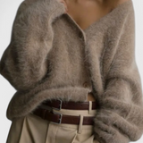 Elegante suéter de mezclilla de cachemira suave Daniela