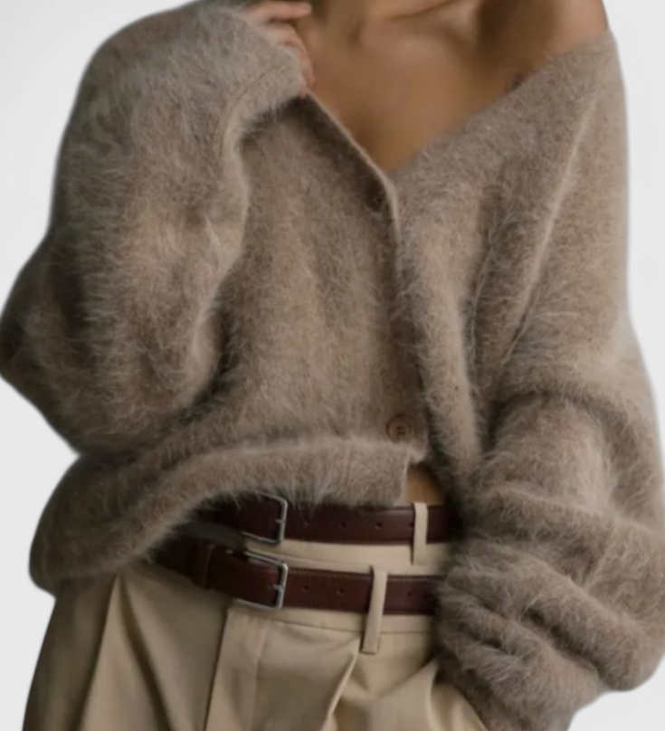 Elegante suéter de mezclilla de cachemira suave Daniela