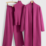 Elegante Conjunto de Punto Mahalia de 3 Piezas para un Look Completo