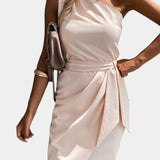 Vestido Draped de Un Hombro Atractivo de Ainsley
