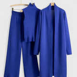 Elegante Conjunto de Punto Mahalia de 3 Piezas para un Look Completo