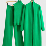 Elegante Conjunto de Punto Mahalia de 3 Piezas para un Look Completo