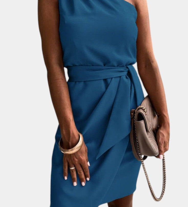 Vestido Draped de Un Hombro Atractivo de Ainsley