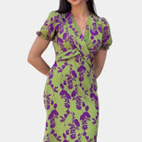 Elara Vestido Maxi con Elegante Nudo Frontal y Encantador Estampado Floral