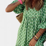 Aroa Vestido Boho con Encantador Estampado Artístico y Silueta Suelta y Cómoda