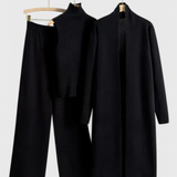 Elegante Conjunto de Punto Mahalia de 3 Piezas para un Look Completo