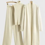 Elegante Conjunto de Punto Mahalia de 3 Piezas para un Look Completo