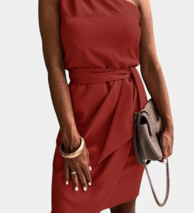 Vestido Draped de Un Hombro Atractivo de Ainsley
