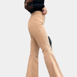 Kiara Pantalones de Pierna Ancha de Terciopelo de Cintura Alta para un Estilo Elegante y Cómodo