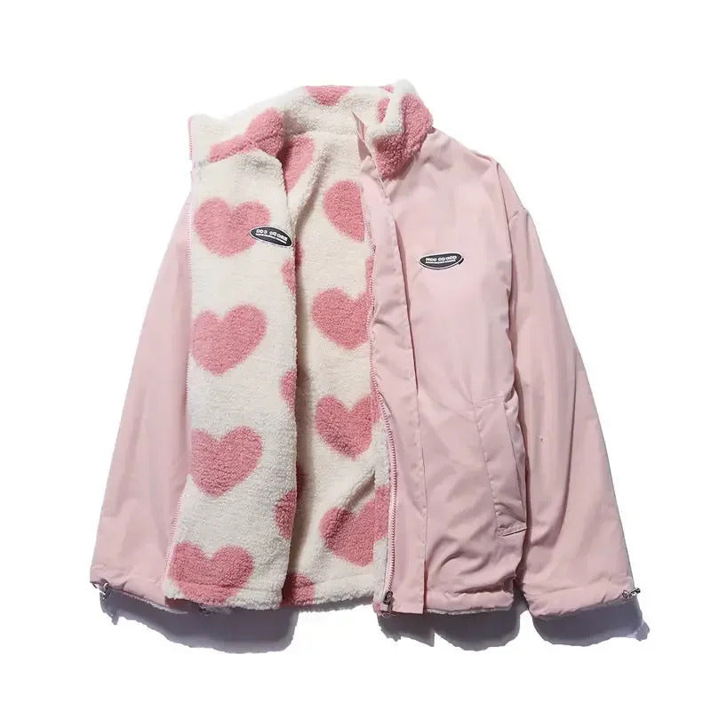 Catalina Chaqueta Reversible de Corazones – 2 Estilos en 1