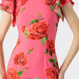 Vestido Qipao Mayra con Encantador Estampado de Rosas para un Toque Elegante