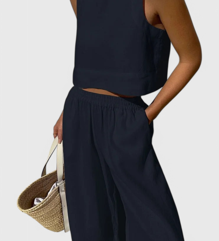 Avelina Conjunto Minimalista de Algodón y Lino Ligero para un Estilo Sofisticado