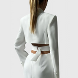Vestido Blazer Midi Bernice con Diseño Elegante y Espalda Descubierta