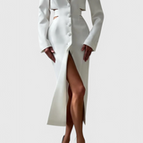 Vestido Blazer Midi Bernice con Diseño Elegante y Espalda Descubierta