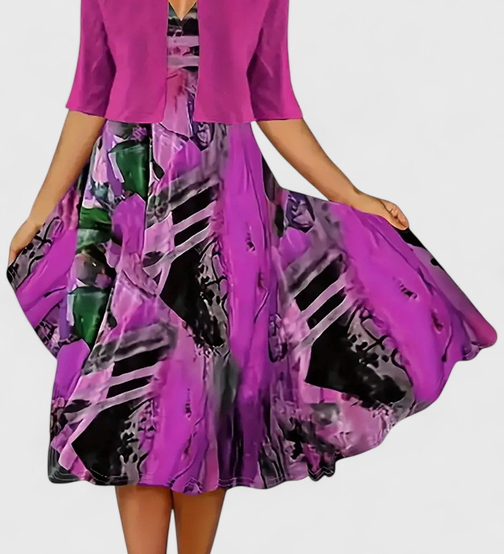 Elegante Conjunto de Vestido y Blazer Midi para un Estilo Sofisticado