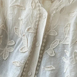 Camisa de Encaje Bordado Prairie - Estilo Rústico y Elegante