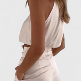 Conjunto Elegante de Dos Piezas con Top Fluido y Pantalón Palazzo para un Look Sofisticado