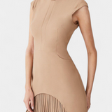 Karen Vestido Mini Elegante con Cuello Alto y Detalle Plisado para un look sofisticado
