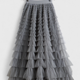 Elegante falda larga de tul con diseño vintage de Capucine