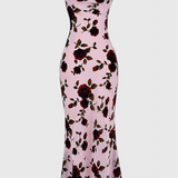 Irina Vestido Deslizante con Encantador Estampado Floral y Elegante Espalda Descubierta