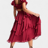 Vestido Midi Natalie Radiante con Caída Suave y Silueta Femenina para un look Elegantemente Chic
