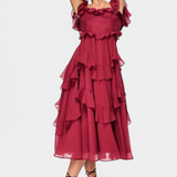 Vestido Midi Natalie Radiante con Caída Suave y Silueta Femenina para un look Elegantemente Chic