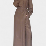 Conjunto Casual de Camisa Suelta y Pantalón con Falda - Estilo y Comodidad en un Solo Look