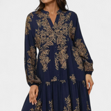 Yaiza Vestido Maxi de Estilo Bohemio con Elegantes Estampados Vintage