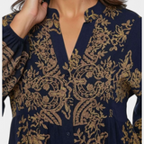 Yaiza Vestido Maxi de Estilo Bohemio con Elegantes Estampados Vintage