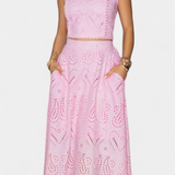 Danitza Elegante Conjunto Romántico de Encaje Floral Calado para un Look Sofisticado