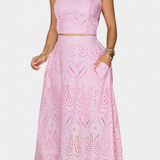 Danitza Elegante Conjunto Romántico de Encaje Floral Calado para un Look Sofisticado