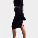 Conjunto de Moda Minerva con Encaje y Falda de Cintura Alta - Elegancia y Estilo En Cada Detalle