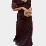 Vestido Largo Alondra con Encantador Estampado Floral y Elegante Escote en V