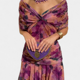 Vestido Largo Alondra con Encantador Estampado Floral y Elegante Escote en V