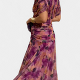 Vestido Largo Alondra con Encantador Estampado Floral y Elegante Escote en V