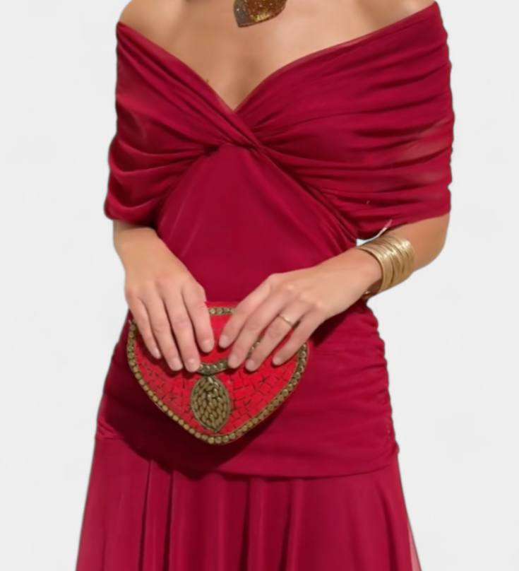Vestido Largo Alondra con Encantador Estampado Floral y Elegante Escote en V