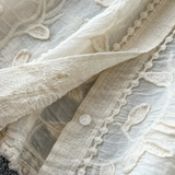 Camisa de Encaje Bordado Prairie - Estilo Rústico y Elegante