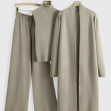 Elegante Conjunto de Punto Mahalia de 3 Piezas para un Look Completo