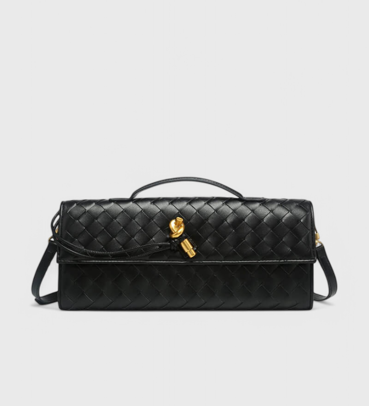 Elegante Bolso Melanie Clutch con Detalle de Nudo Dorado para Un Toque de Sofisticación