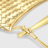 Elegante Bolso Gerda de Tejido con Asa Dorada para un Look Sofisticado