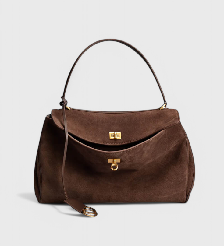 Bolso de Hombro de Ante con Diseño de Henna para un Estilo Elegante