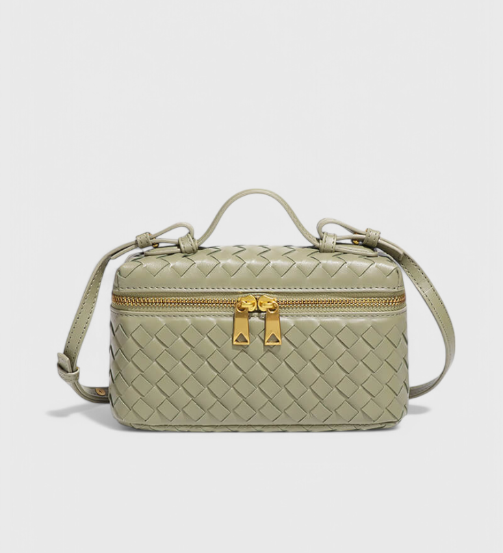 Bolso Milla Mini de Tejido con Elegantes Detalles Dorados