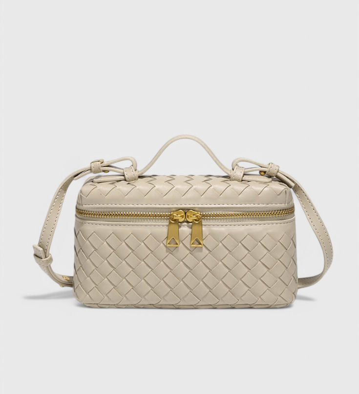 Bolso Milla Mini de Tejido con Elegantes Detalles Dorados