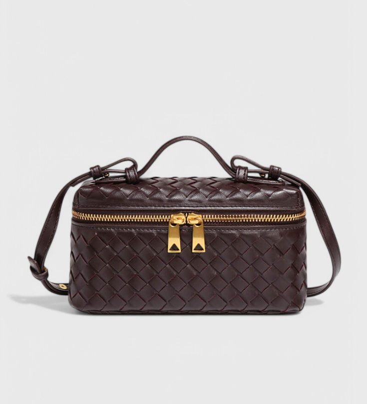 Bolso Milla Mini de Tejido con Elegantes Detalles Dorados