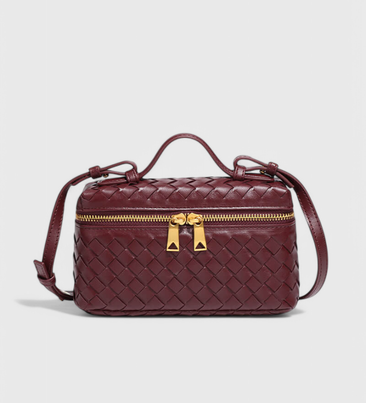 Bolso Milla Mini de Tejido con Elegantes Detalles Dorados